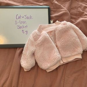 3-6 month furry jacket, pink